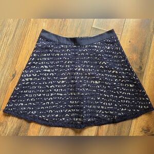The Limited Lace And Stripe Patterned Mini Skirt
